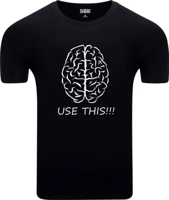 Produktbild von Diarbo Herren T-Shirt mit Lustiger Aufdruck Lustiges Gehirn Schwarz Gr.XS