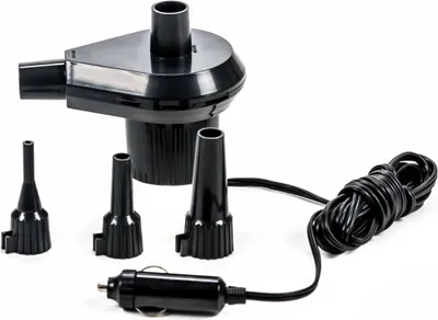 Produktbild von Luftpumpe von ALL Ride, Zigerettenanzünder-Stecker, aufblasbares Spielzeug, Planschbecken, Luftmatratze, Gästebett, Kabel 3 m, 3 Adapter, 12V