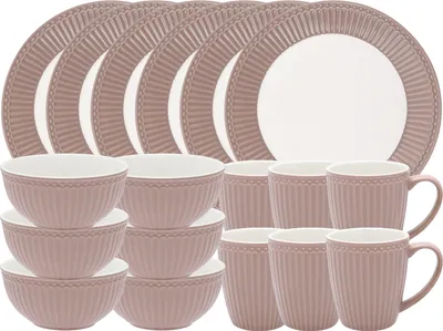 Produktbild von Greengate Alice Frühstücksset hazelnut brown 18tlg