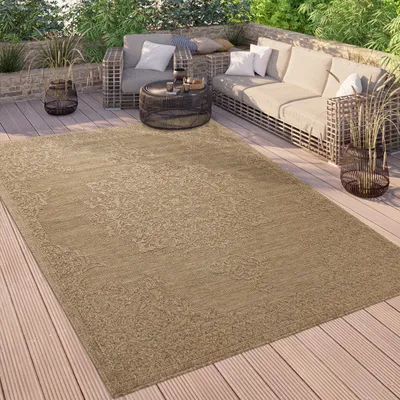 Immagine prodotto di Tappeto da esterno resistente alle intemperie Balcone Motivo orientale Vintage Tinta unita Dimensioni 160x220 cm