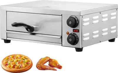 Image de Four à pizza électrique, capacité 12 pouces, puissance 1500 W, plage de température 50 °C à 350 °C, double tube chauffant, minuterie 0-120 min