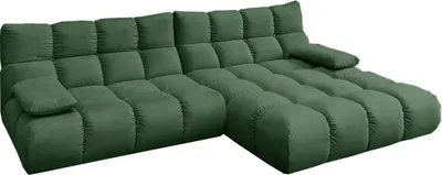 Produktbild von KAWOLA Sofa VIVIEN Ecksofa Velvet smaragd Longchair rechts