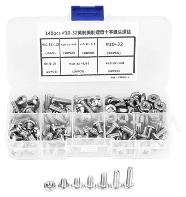 Imagen del producto de Juego de 140 tornillos de acero inoxidable | 304, #10-32