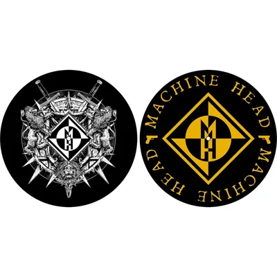 Produktbild von Machine Head - Podložka pro gramofon, erbovní sada RO9235 (jedna velikost) (černá/stříbrná/žlutá)