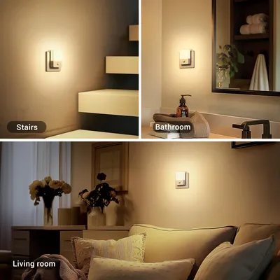 Produktbild von LED Steckdosen-Nachtlicht mit Bewegungsmelder, Weiß, 2er Set