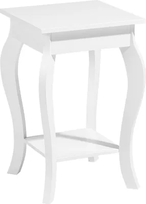 Produktbild von BELIANI Couchtisch Weiß 38 x 38 cm Geschwungene Beine Matt Multifunktional Quadratisch Klassisch