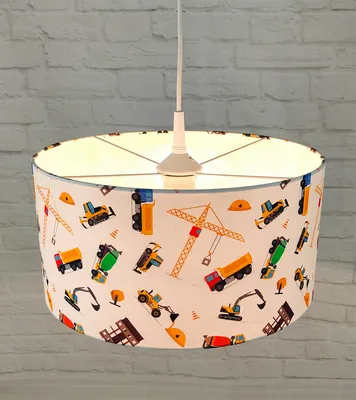 Produktbild von Coole LED Hängelampe bunt für Kinderzimmer & Jungenzimmer, Stoffschirm, Ø 35cm