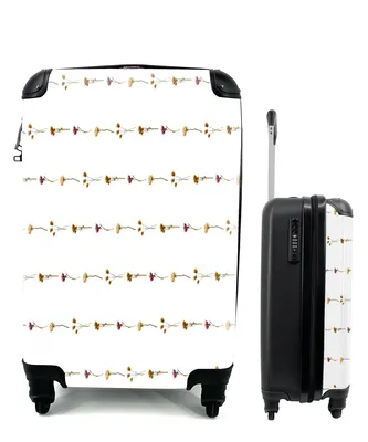 Produktbild von MuchoWow® Koffer Handgepäck Trolley Rollkoffer Kleine Reisekoffer mit 4 Rollen - Blumen - Muster - Pastell - Cabin Size < 55x40x23 cm & 55x40x20 cm - Fotokoffer - Kabinenkoffer - Boardgepäck - Reise-Box - Reisekoffer - Reisegepäck - Koffer mit Bild - Trolley für Kinder