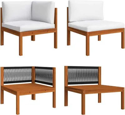 Produktbild von 2-tlg. Garten-Lounge-Set mit Auflagen Akazie Massivholz , Gartensofas Design 2024