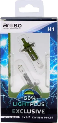 Obrázek produktu pro Autožárovky Aroso Deutschland Light Plus H1 12V 55W P14.5s sada 2ks - svítivost plus 50%