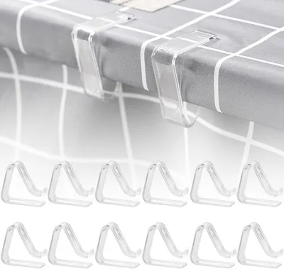 Produktbild von 12 Stück transparente Tischdeckenklammern für den Außenbereich, dicke Tischdeckenklammern für Tische mit einer Dicke von 20-30 mm, für Hochzeiten, Partys, Picknicks und Gärten