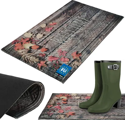 Produktbild von KOTARBAU® Schmutzfangmatte Innen Fußmatte 45 x 75 cm Rechteckige Eingangstürmatte Rutschfest Türvorleger Dekorativ mit Aufdruck mit der Aufschrift WELCOME
