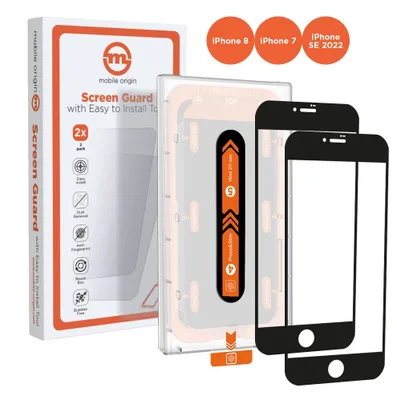 Obrázek produktu pro Mobile Origin SGA-SE22-2PK, Apple, iPhone 8 / 7 / SE 2020 / SE 2022, Odolné proti poškrábání, Nárazuvzdorné, 2 kusů
