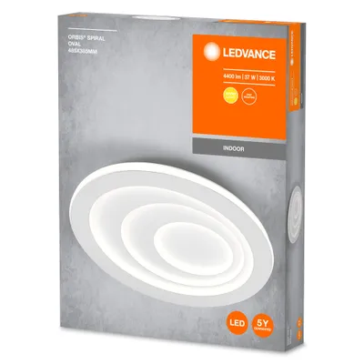 Obrázek produktu pro LEDVANCE ORBIS SPIRAL OVAL LED stropní svítidlo, bílé, 37W, 4000lm, průměr 485mm, velmi homogenní rozložení světla, nepřímé světlo, integrovaný LED modul, dlouhá životnost, 3000K