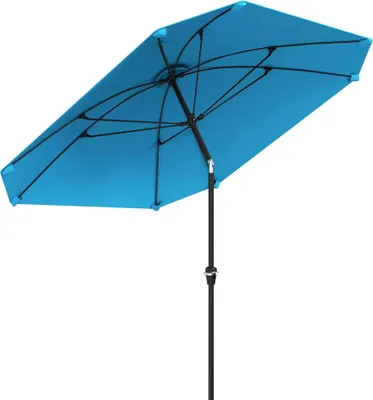 Image de Parasol d'extérieur - Parasol de terrasse - 233 x 233 cm - Inclinable - Pour le jardin et la terrasse - Bleu