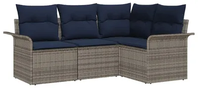 Obrázek produktu pro vidaXL Zahradní set křesel, 4 kusy, šedá barva, polyratan