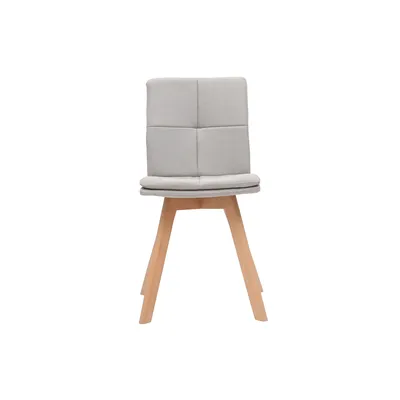 Produktbild von Miliboo - 2er-Set Stühle skandinavisch Naturfarben Stoff mit hellen Holzbeinen THEA