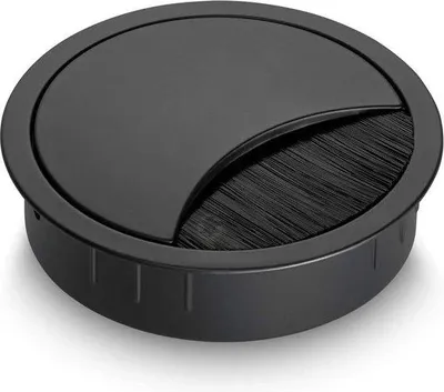 Produktbild von Edelstahl Kabeldose schwarz 80mm borstelgedichtet