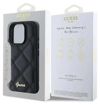 Obrázok produktu pre Puzdro Guess Quilted Metal Logo Na Iphone 16 Pro - Čierne