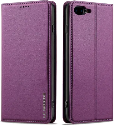 Immagine prodotto di Custodia magnetica in pelle flip per iPhone 7/8/iPhone SE 2020/2022, con slot per schede e funzione stand Viola