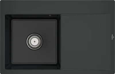 Produktbild von Villeroy & Boch 33481FR7 Subway Style 45 Flat Keramikspüle Unterschrankbreite ab 60 cm Pure Black Handbetätigung - inkl.