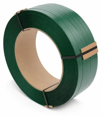Produktbild von PET-Umreifungsband 19 mm x 0,9 mm, 1200 m von LastWerk – grüne Rolle mit geprägter Oberfläche, hohe Zugfestigkeit, wetter- & UV-beständig – Schwerlast-Palettenband für Transport, Bündelung & Lagerung
