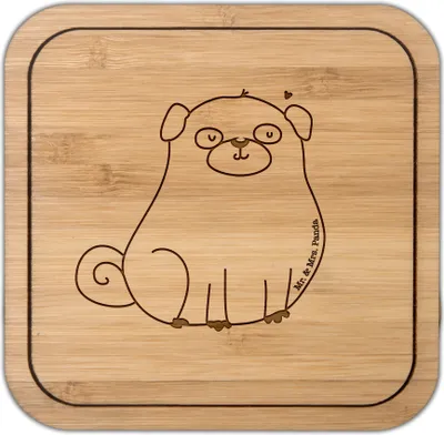 Produktbild von Mr. & Mrs. Panda Tischschoner Mops - Transparent - Geschenk, Hundeliebe, Flaschenuntersetzer, kork untersetzer, Hund, Knuffig, gläseruntersetzer, Liebe, Haustier, Coaster
