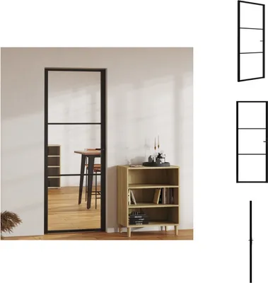 Obrázok produktu pre vidaXL Interiérové dvere ESG sklo a hliník 76x201,5 cm čierne - Vchodové dvere