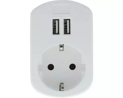Produktbild von Q-Link USB Adapterstecker – 230V Schuko & 2x USB (3,4A) | Kompakt, Leistungsstark, Vielseitig