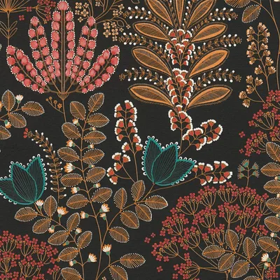 Obrázek produktu pro Profhome 393495-GU Květinová tapeta Floral černá oranžová červená modrá bílá 5,33 m2