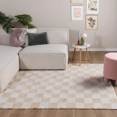 Image de Volero - Tapis en coton - Gambit Crème/Blanc - 140x200 cm