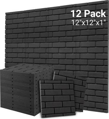 Productafbeelding van Famanu akoestische panelen, 12 stuks - 305 x 305 x 25 cm - Geluidsisolerende wandpanelen