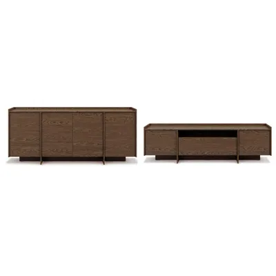 Produktbild von BEAUTYSOFA | Möbelset JUNI, Kommode + TV-Schrank, Push-to-Open-System, Eiche Baltic Storm, Wohnzimmer-set im Japandi-Stil
