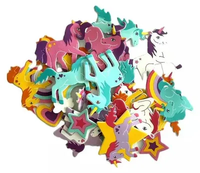 Produktbild von Aufkleber aus Schaumstoff, Einhorn und Regenbogen