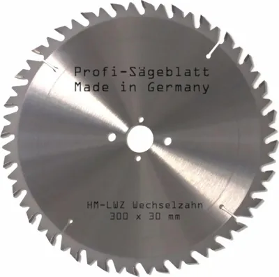 Produktbild von HM Sägeblatt 300 x 30 mm LWZ Hartmetall Kreissägeblatt W mit Spanabweiser für Wippsäge Tischkreissäge Kreissäge Kappsäge Gehrungssäge Brennholzsäge Tischsäge für Naturholz Brennholz Hartholz