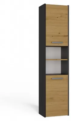 Productafbeelding van Topeshop S40 antraciet/artisan opbergkast voor de badkamer