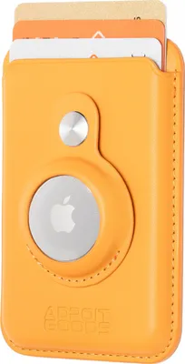Zdjęcie produktu dla Etui na karty AdroitGoods AirTag pasujące do Magsafe i iPhone - etui na karty/portfel - skórzane/żółte
