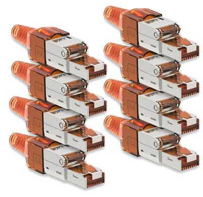 Produktbild von Netzwerkstecker Cat7 CAT 7 RJ45 Stecker 8x Steckverbinder werkzeuglos geschirmt