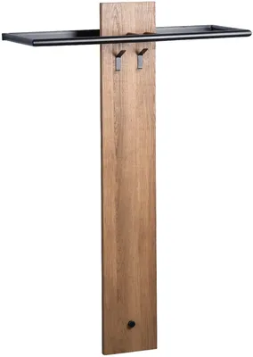 Produktbild von M2 Kollektion Garderobenleiste Singapur Eiche Nachbildung 2 Kleiderhaken Hängestange 80x120x25 cm