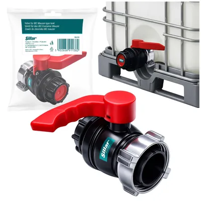 Produktbild von Sillar Kugelhahn für IBC Container S75x6 mit Auslauf S60x6 Tankventil