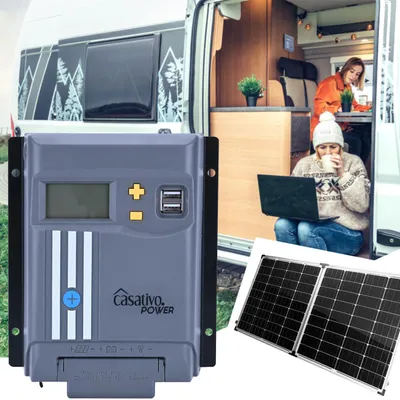 Produktbild von MPPT Solar-Laderegler f. 12V & 24V Batterien, 20A, LCD-Display, 2 USB-Ports, Überspannungsschutz, Solar Ladegerät Controller Solarmodule/Solar Panels
