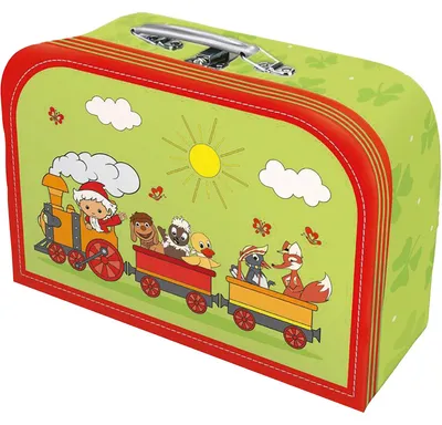 Immagine prodotto di TRÖTSCH - Valigia per bambini "Sandmännchen", taglia media. Ideale per: amici, viaggi, giochi. (Valigia in cartone per bambini)