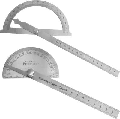 Produktbild von Winkelmesser Set, Edelstahl, 0-180 Grad, 15 cm / 10 cm, für Holzbearbeitung