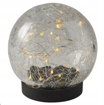 Produktbild von Solar-Gartenlampe Kugel aus Kunststoff, transparent, warmweiß, 10 cm