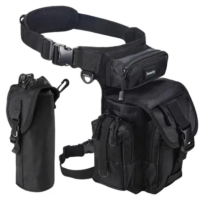 Immagine prodotto di Custodia per gamba tattica, impermeabile, per uomo, adatta per moto, escursioni, campeggio, colore nero