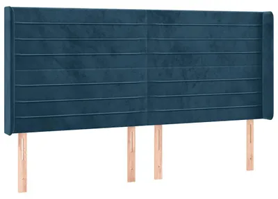 Produktbild von vidaXL Kopfteil mit Ohren Dunkelblau 163x16x118/128 cm Samt