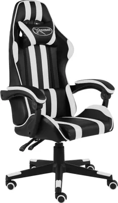 Produktbild von Gaming-Stuhl Schwarz und Weiß Kunstleder