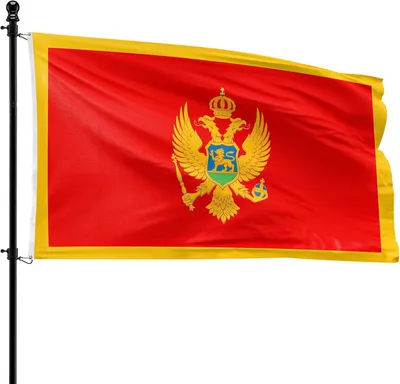 Productafbeelding van Montenegrijnse vlag, 90 x 150 cm, polyester, geschikt voor vlaggenmast