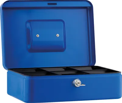 Produktbild von Geldkassette 25x9x18cm 6Fächer blau