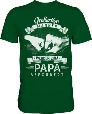 Produktbild von Großartige Männer werden zum Papa befördert T-Shirt – Bottle Green / M